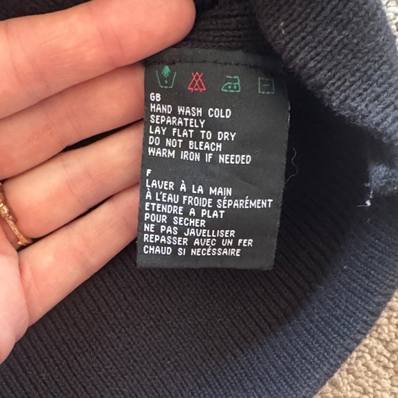 Harley-Davidson Black Crewneck Sweater with White and Orange Stripes - Picture 3 of 4